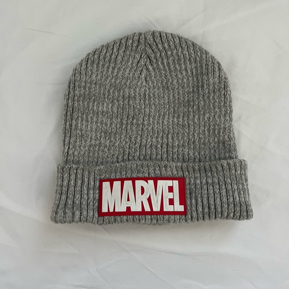 Grey Marvel beanie hat